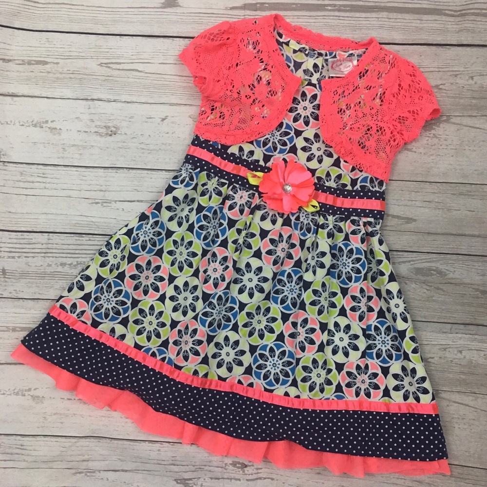 Sugah & Honey Girls 4T Dress With Cardigan